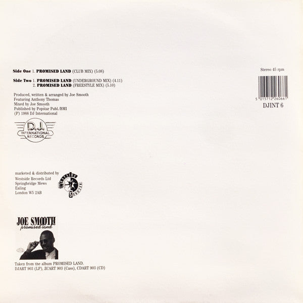 Joe Smooth : Promised Land (12", Single)