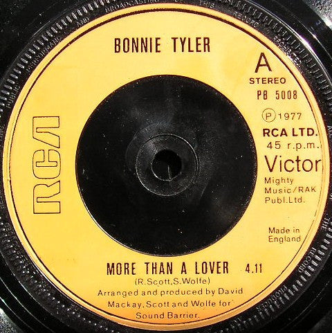 Bonnie Tyler : More Than A Lover (7", Single, Ora)