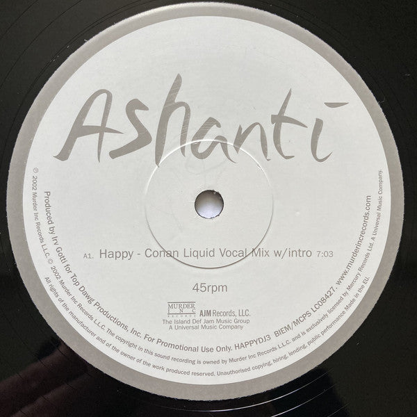 Ashanti : Happy (Conan Liquid Remixes) (12", Promo)