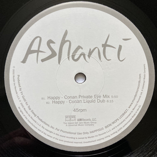 Ashanti : Happy (Conan Liquid Remixes) (12", Promo)