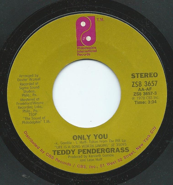 Teddy Pendergrass : Only You (7", Styrene, San)