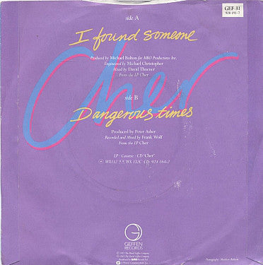 Cher : I Found Someone (7", Single, Pap)