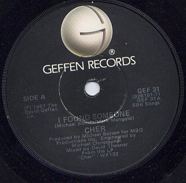 Cher : I Found Someone (7", Single, Pap)