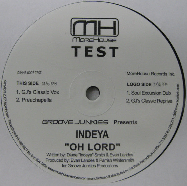 Groove Junkies Feat Indeya : Oh Lord (12", TP)