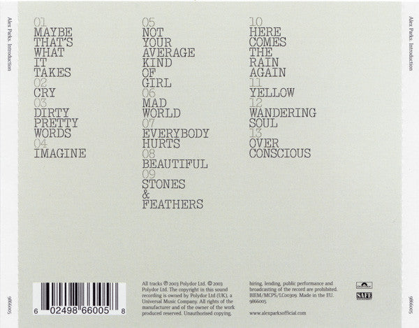 Alex Parks : Introduction (CD, Album)