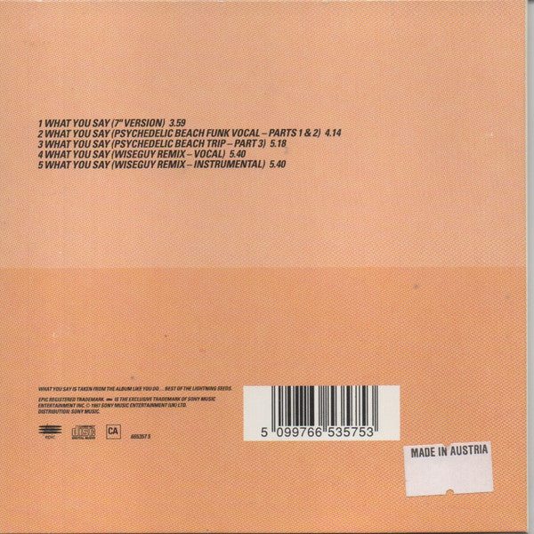 Lightning Seeds : What You Say (CD, Single)