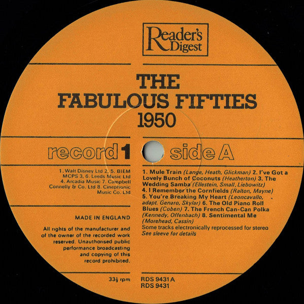 Various : The Fabulous Fifties (10xLP, Comp + Box)