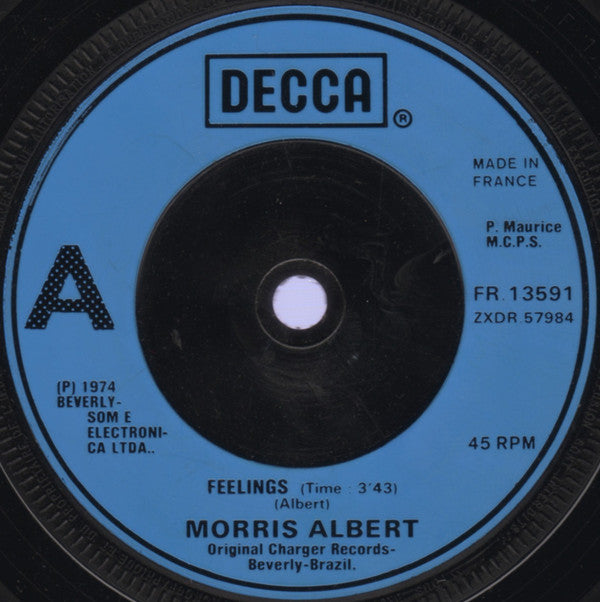 Morris Albert : Feelings (7", Single, Blu)