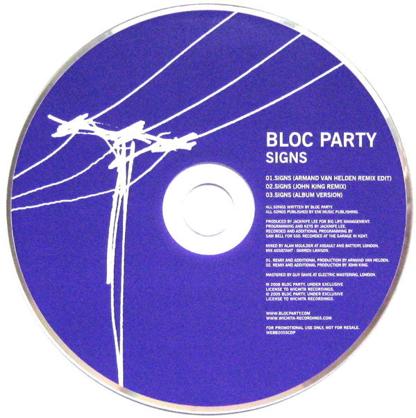 Bloc Party : Signs (CD, Single, Promo)