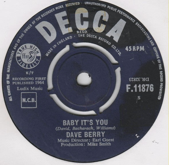 Dave Berry : Baby It's You (7", Single)