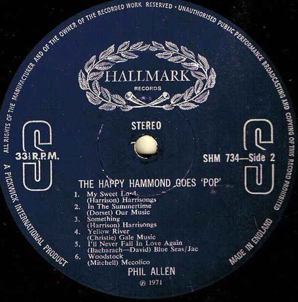 Phil Allen (2) : The Happy Hammond Goes 'Pop' (LP)