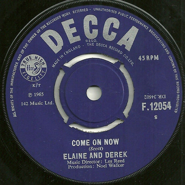 Elaine And Derek : Invisible Tears  (7", Single)