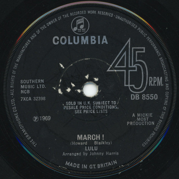 Lulu : Boom Bang-A-Bang (7", Single, Sol)
