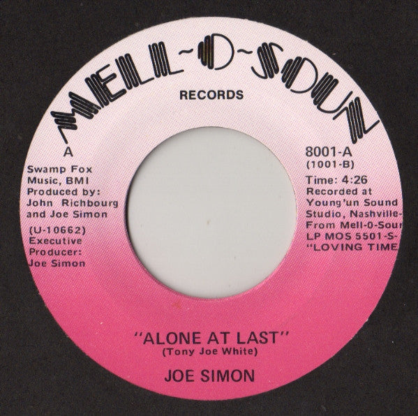 Joe Simon : Alone At Last (7", Single)