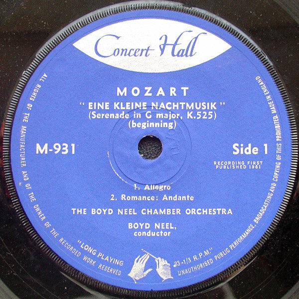 Wolfgang Amadeus Mozart - Boyd Neel, The Boyd Neel Chamber Orchestra : Eine Kleine Nachtmusik (7", Mono)