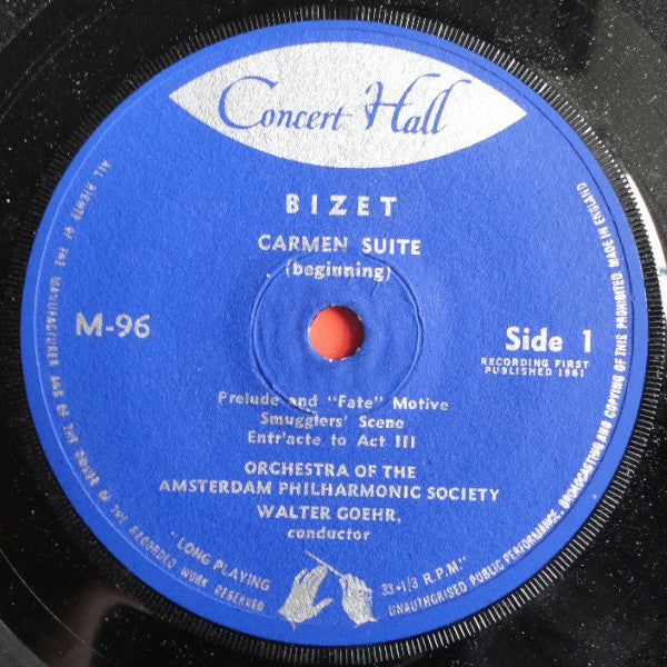 Georges Bizet - Amsterdam Philharmonic Society Orchestra, Walter Goehr : Carmen Suite (7")