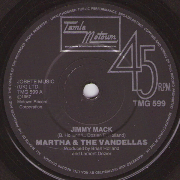 Martha Reeves & The Vandellas : Jimmy Mack (7", RE)