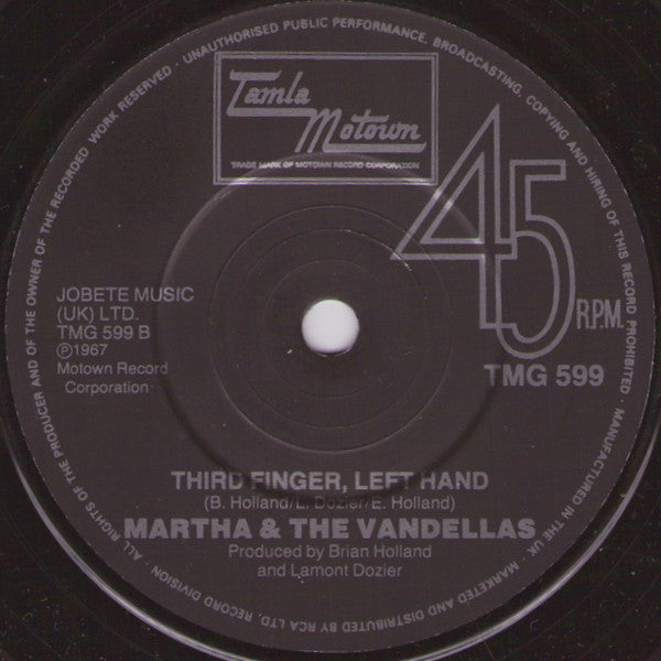 Martha Reeves & The Vandellas : Jimmy Mack (7", RE)