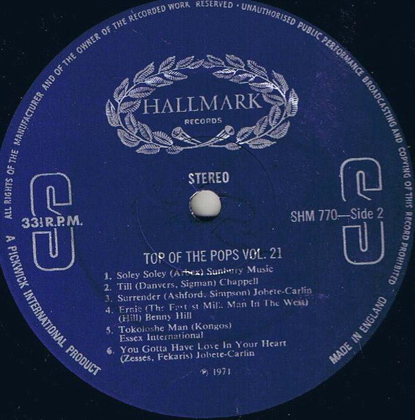 Various : Top Of The Pops Vol. 21 (LP, Album)