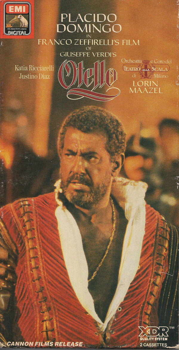 Giuseppe Verdi - Placido Domingo, Katia Ricciarelli, Justino Diaz, Orchestra Del Teatro Alla Scala e Coro Del Teatro Alla Scala, Lorin Maazel : Placido Domingo In Franco Zeffirelli's Film Of Giuseppe Verdi's Otello (2xCass, Album, Box)