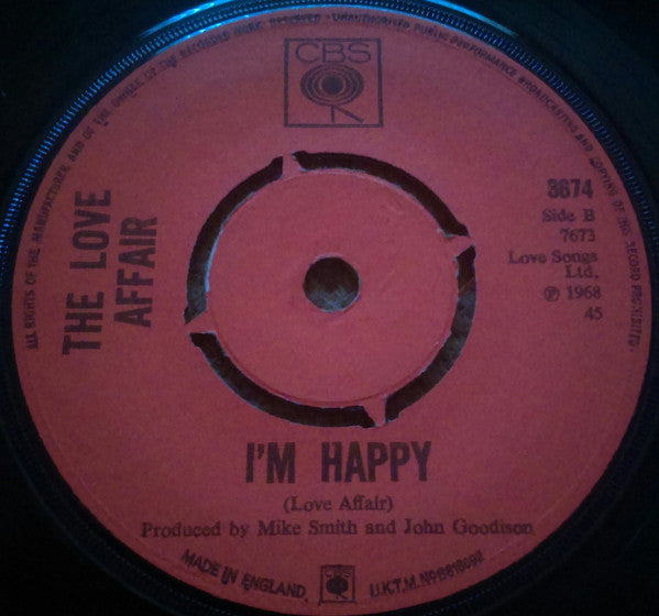 The Love Affair : A Day Without Love (7", Single)