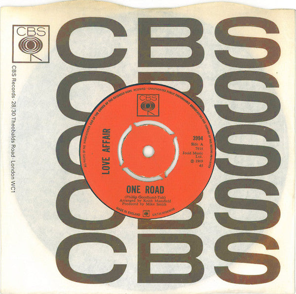 The Love Affair : One Road (7", Single, Kno)