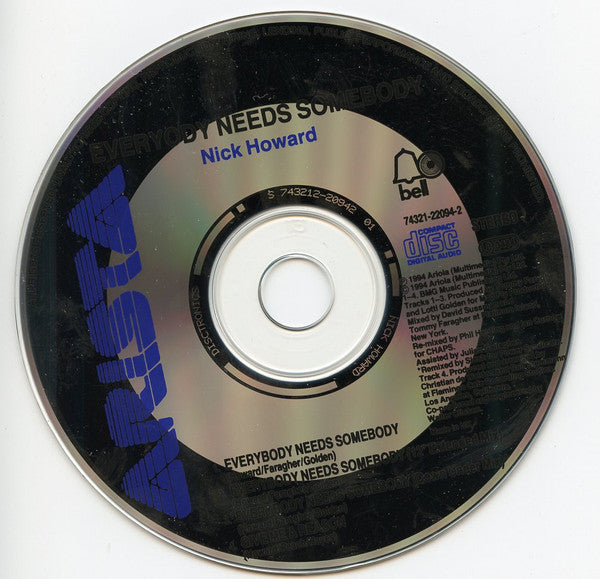 Nick Howard (2) : Everybody Needs Somebody (CD, Single)