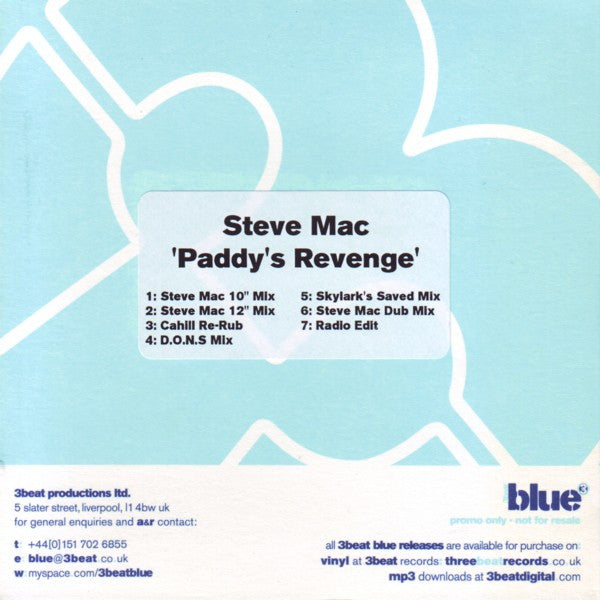 Steve Mac : Paddy's Revenge (CDr, Single, Promo)