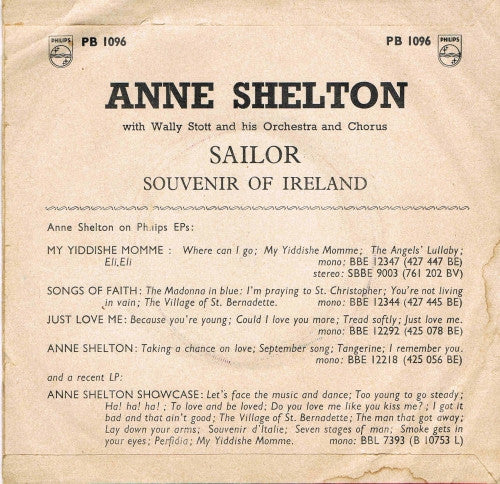 Anne Shelton With Wally Stott And His Orchestra And Chorus : Sailor (7", Single)