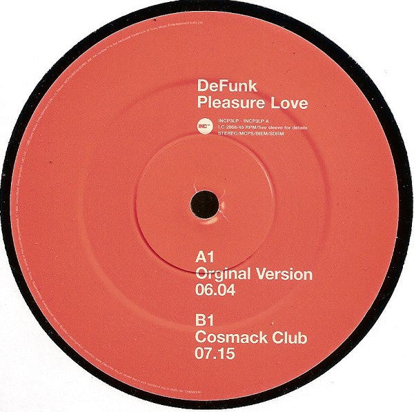 De Funk : Pleasure Love (2x12", Promo)