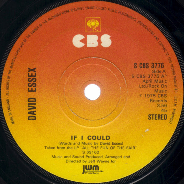 David Essex : If I Could (7", Single, Sol)