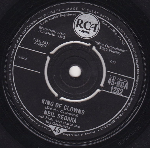 Neil Sedaka : King Of Clowns (7", Single)