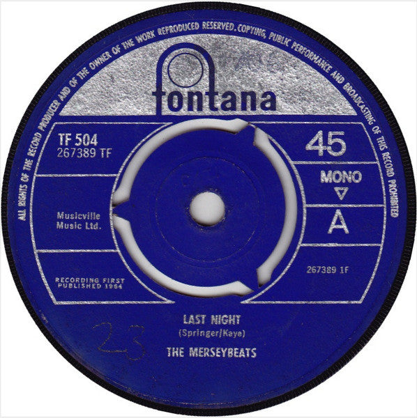 The Merseybeats : Last Night (7", Single, Mono)