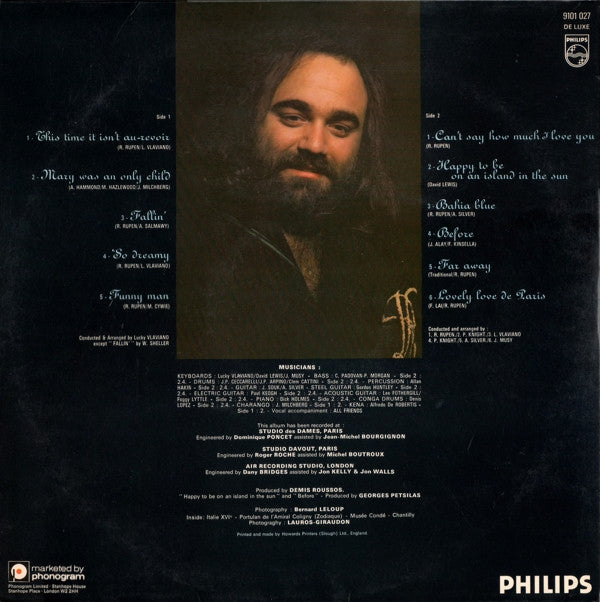 Demis Roussos : Happy To Be... (LP, Album, Gat)
