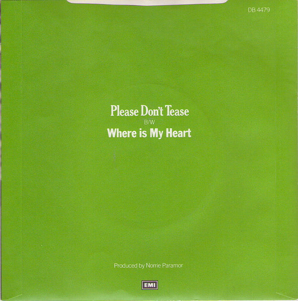 Cliff Richard & The Shadows : Please Don't Tease (7", RE)