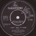 Shirley And Johnny : I Don't Want To Know (7")