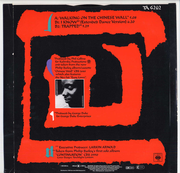 Philip Bailey : Walking On The Chinese Wall (12", Single)