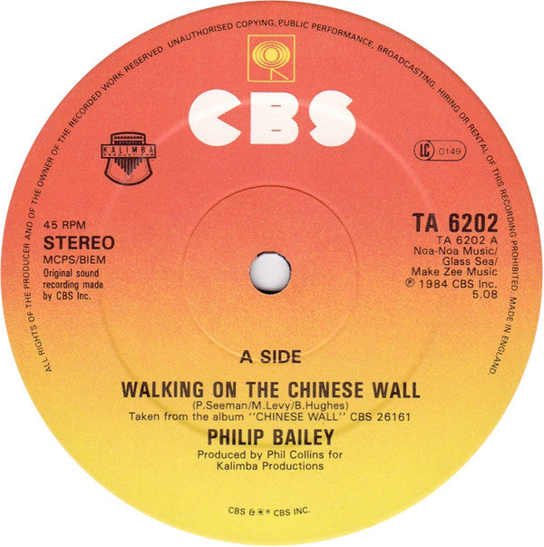 Philip Bailey : Walking On The Chinese Wall (12", Single)