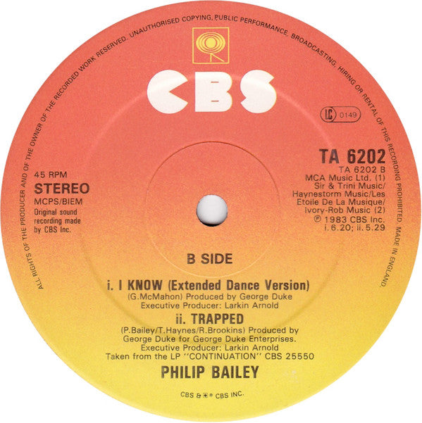 Philip Bailey : Walking On The Chinese Wall (12", Single)