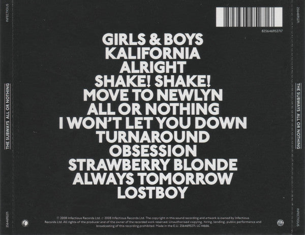 The Subways : All Or Nothing (CD, Album)