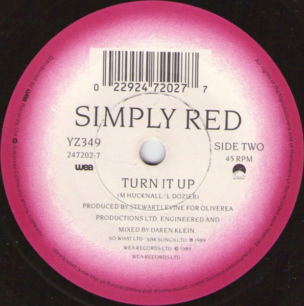 Simply Red : It's Only Love (7", Single)