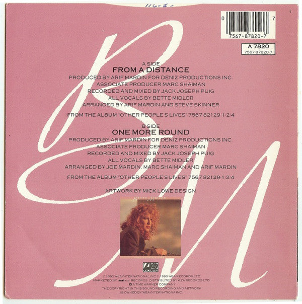 Bette Midler : From A Distance (7", Single)