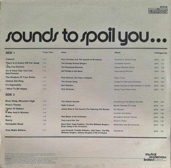 Various : Sounds To Spoil You... (LP, Comp)