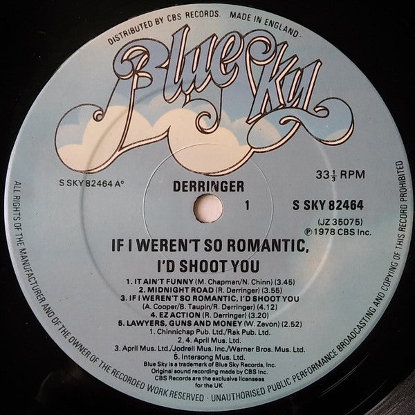 Derringer (2) : If I Weren't So Romantic, I'd Shoot You (LP, Album)