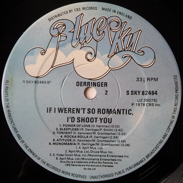 Derringer (2) : If I Weren't So Romantic, I'd Shoot You (LP, Album)