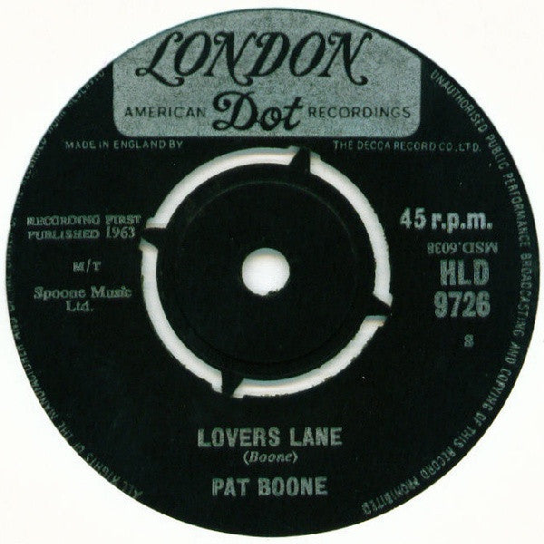 Pat Boone : Lover's Lane (7", Single)