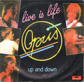Opus : Live Is Life / Up And Down (7", Single, Blu)
