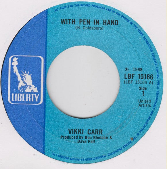 Vikki Carr : With Pen In Hand (7", Single, Lar)