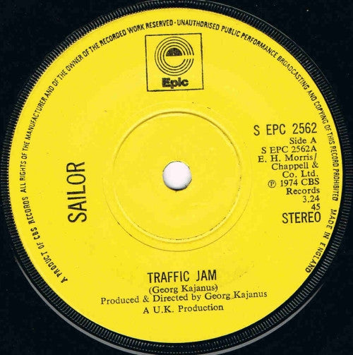 Sailor : Traffic Jam (7", Single, Sol)