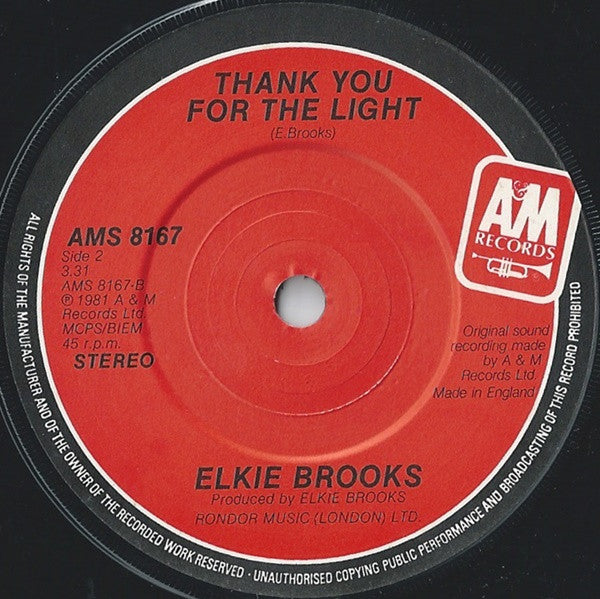Elkie Brooks : Warm And Tender Love (7", Single)